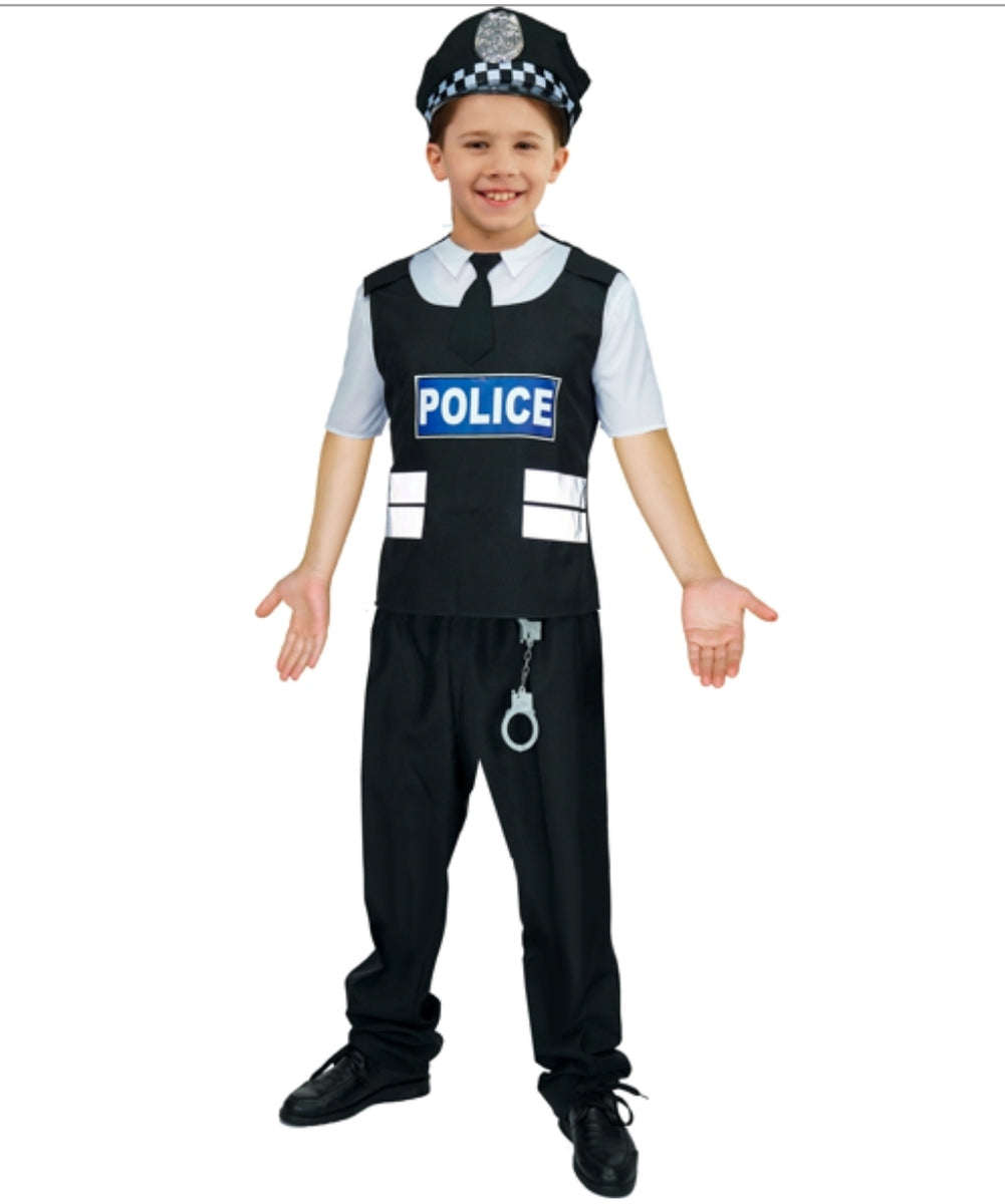 KIDS POLICE COSTUME WITH VEST AGE 6-8 – PurpleMoonShop