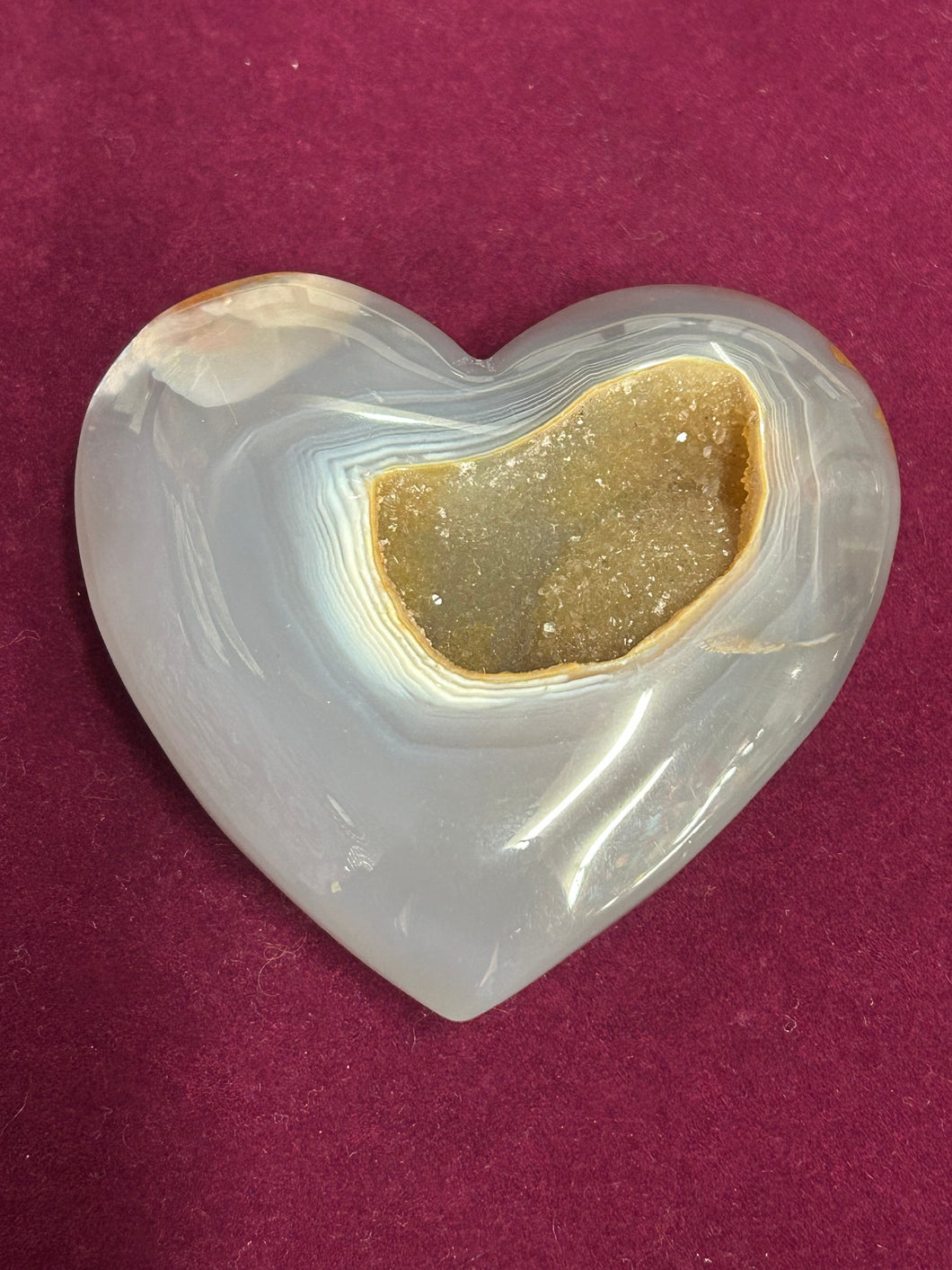 AGATE CRYSTAL CLUSTER HEART 7.8CM