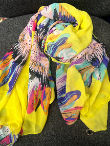 SCARF YELLOW FLOWER