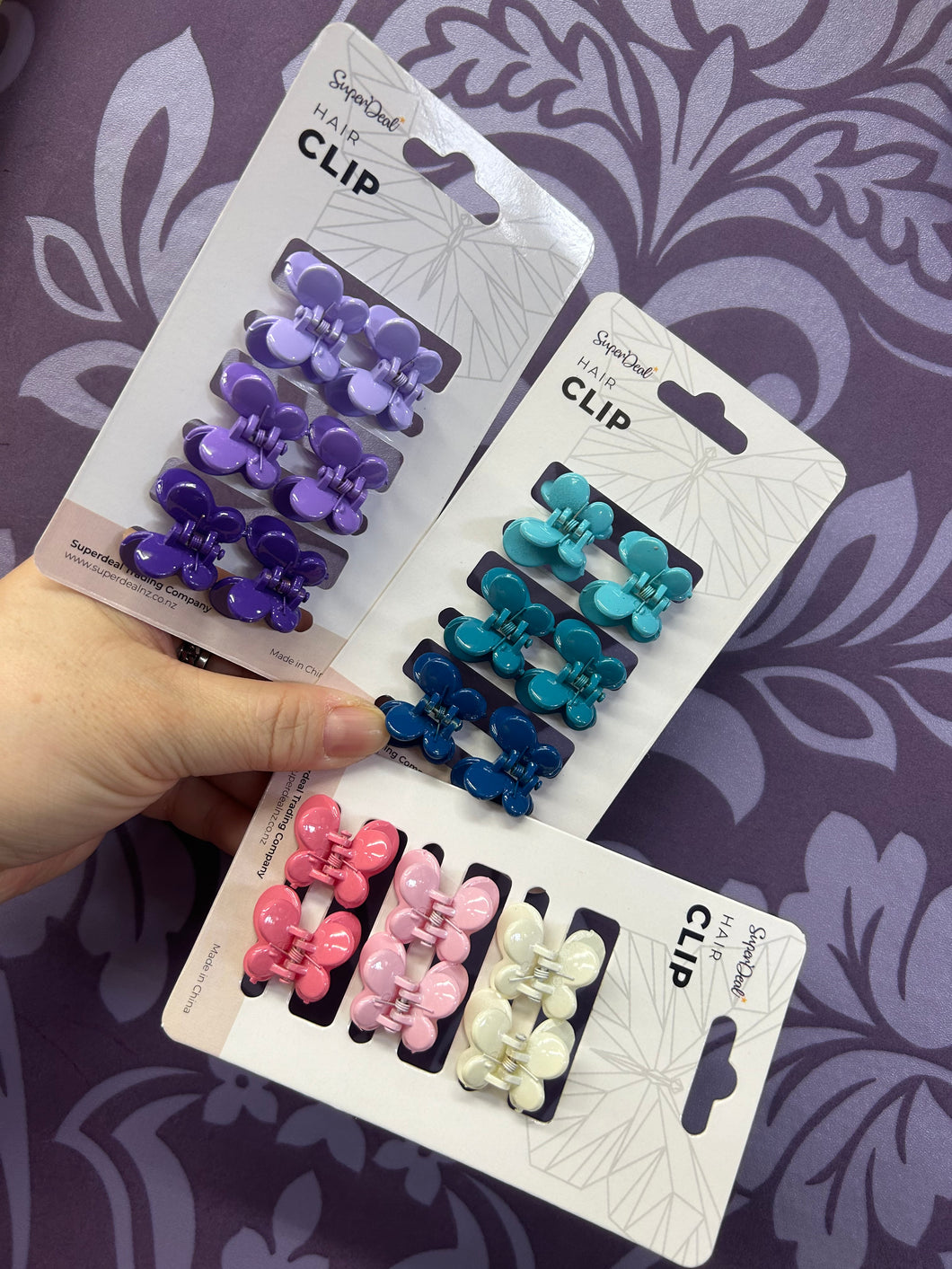HAIR CLAW CLIP LITTLE BUTTERFLY 6PCS