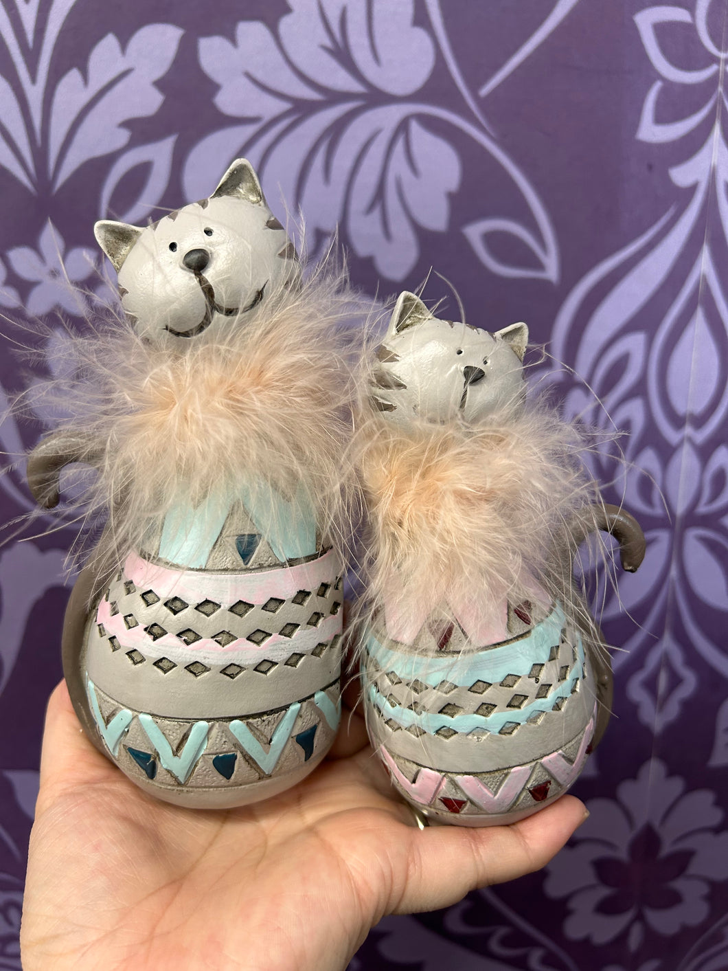 AZTEC CATS SET OF TWO SMALL 13 & 15CM