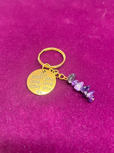 KEYRING GOLD WITH AMETHYST 1PC