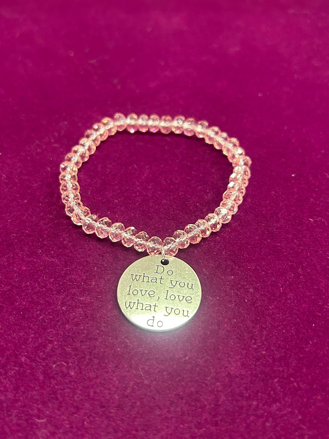 CRYSTAL BRACELET PINK DO WHAT YOU LOVE