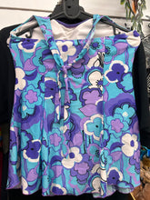 Load image into Gallery viewer, SWIMSUIT BLUE &amp; PURPLE FLOWER SIZE 10-12
