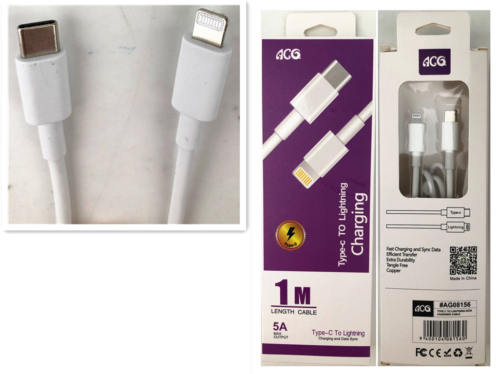 TYPE C TO LIGHTNING DATA CHARGING CABLE 1M