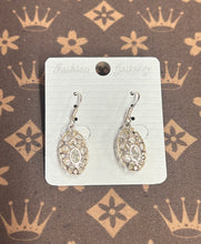 Load image into Gallery viewer, EARRINGS SILVER WITH LARGE CRYSTAL
