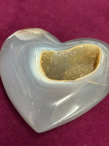 AGATE CRYSTAL CLUSTER HEART 7.8CM