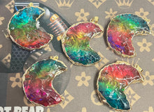 Load image into Gallery viewer, RAINBOW CRYSTAL MOON PENDANT 4CM 1PC
