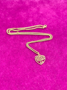 GOLD HEART FAMILY TREE NECKLACE