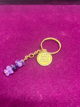 Load image into Gallery viewer, KEYRING GOLD WITH AMETHYST 1PC
