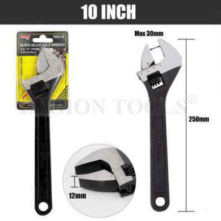 WRENCH ADJUSTABLE BLACK 10INCH 250MM