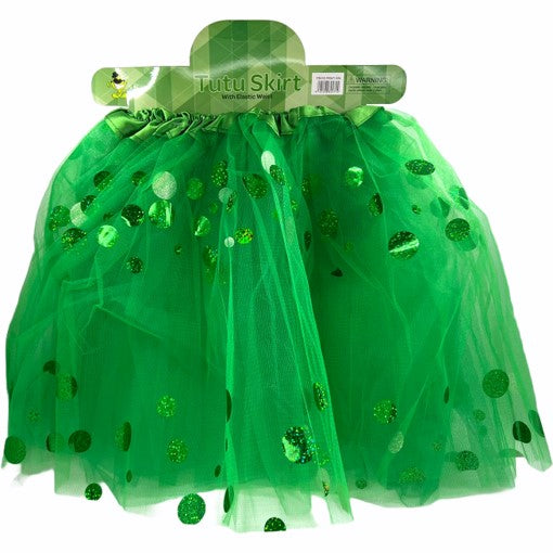 TUTU SKIRT WITH DOTS 40CM GREEN