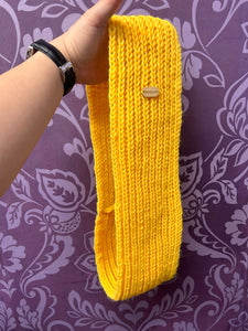 SCARF HAND MADE IN NZ YELLOW CIRCLE