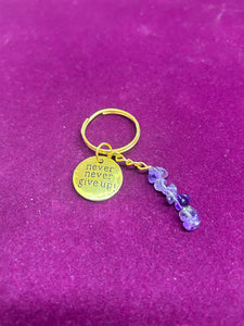 KEYRING GOLD WITH AMETHYST 1PC