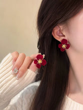 Load image into Gallery viewer, EARRINGS RED FLOWER
