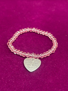CRYSTAL BRACELET PINK YOU ARE ALWAYS IN MY HEART