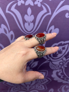 CARNELIAN STONE RING SIZE 18-20 1PC