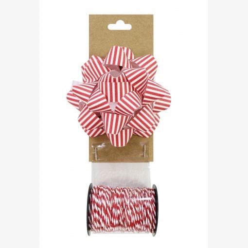 GIFT BOW & CANDY STRIPES 2PCS