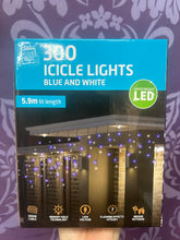 Load image into Gallery viewer, LED ICICLES FLASHING BLUE AND WHITE 300LIGHT 5.9M
