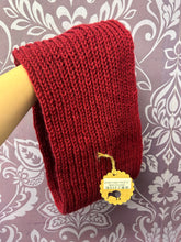Load image into Gallery viewer, SCARF HAND MADE IN NZ DARK RED CIRCLE
