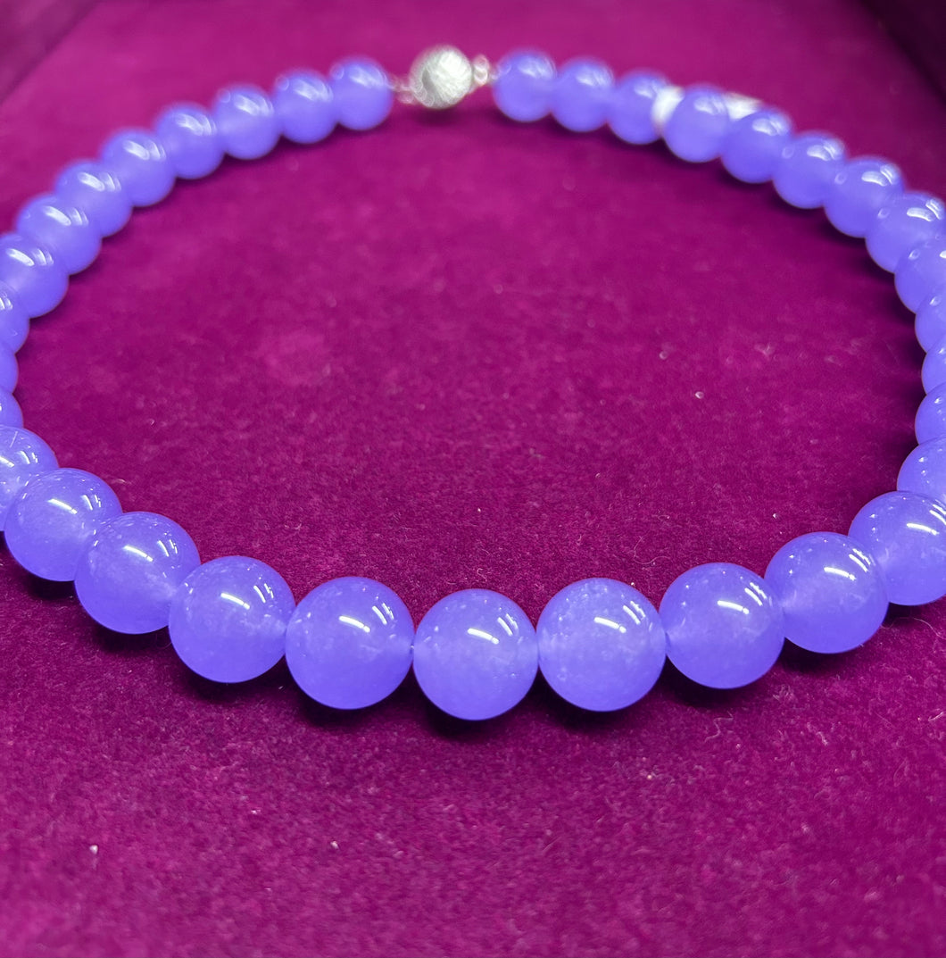 LAVENDER CHALCEDONY NECKLACE 14*47CM