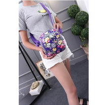 Load image into Gallery viewer, SHOULDER BAG PURPLE WITH FLOWER 15*17CM
