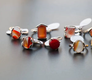 CARNELIAN RING SIZE 17-20 1PC