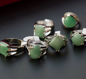 AVENTURINE STONE RING SIZE 17-20 1PC