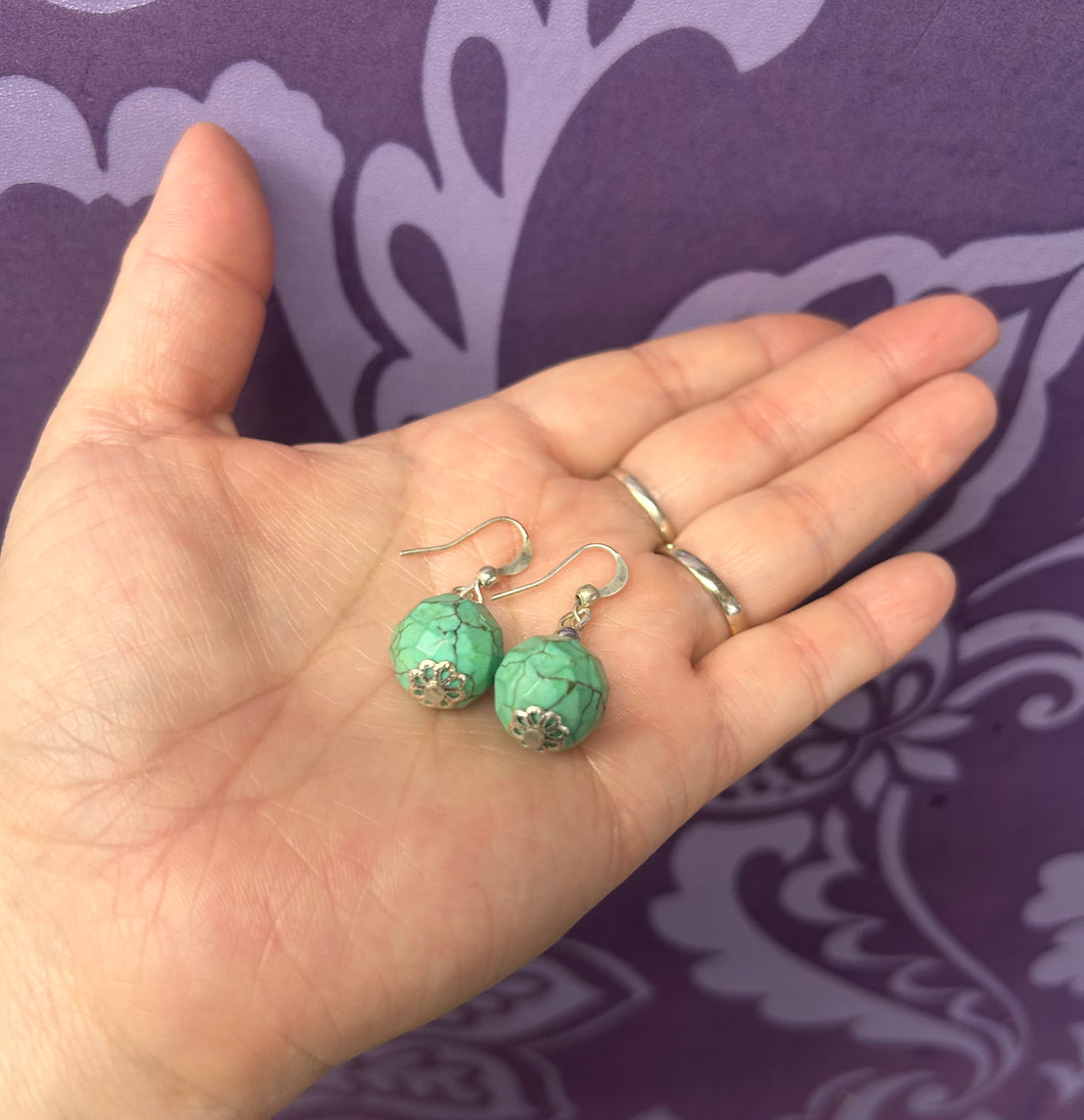 EARRINGS TURQUOISE ROUND