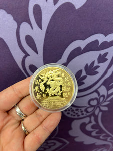 GOLDEN DRAGON COIN 4CM