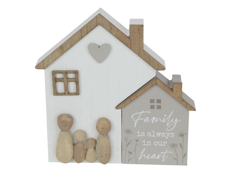 FAMILY HOUSE WITH PEOPLE PLAQUE 18CM