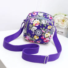 Load image into Gallery viewer, SHOULDER BAG PURPLE WITH FLOWER 15*17CM
