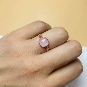 PURPLE SPODUMENE RING ROSE GOLD OPEN BAND 1PC