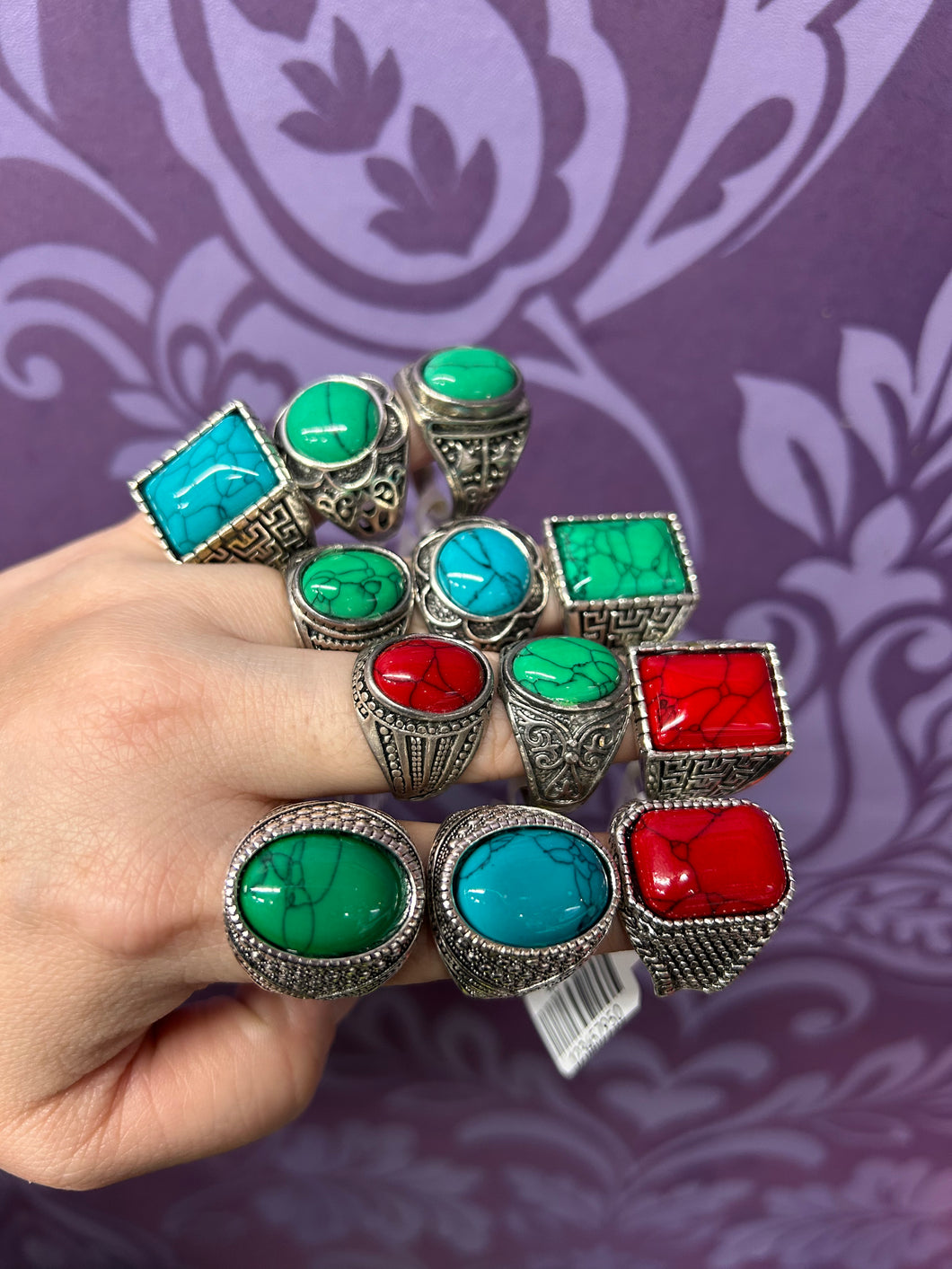 TURQUOISE RING SIZE 17-21 1PC