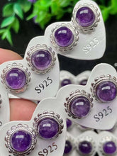 Load image into Gallery viewer, AMETHYST STUD WITH 
STERLING SILVER PIN 1PAIR
