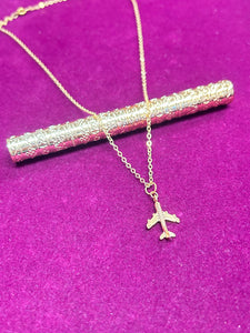 AIRPLANE GOLD NECKLACE 50CM