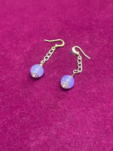 LAVENDER CHALCEDONY
EARRINGS 1CM DIA