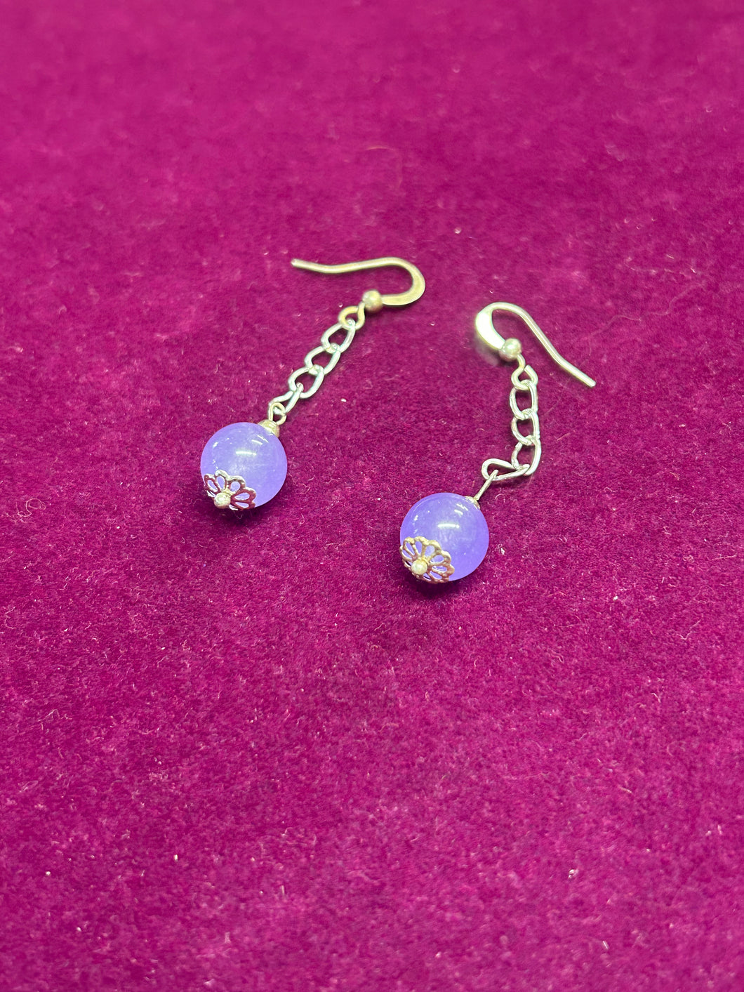 LAVENDER CHALCEDONY
EARRINGS 1CM DIA