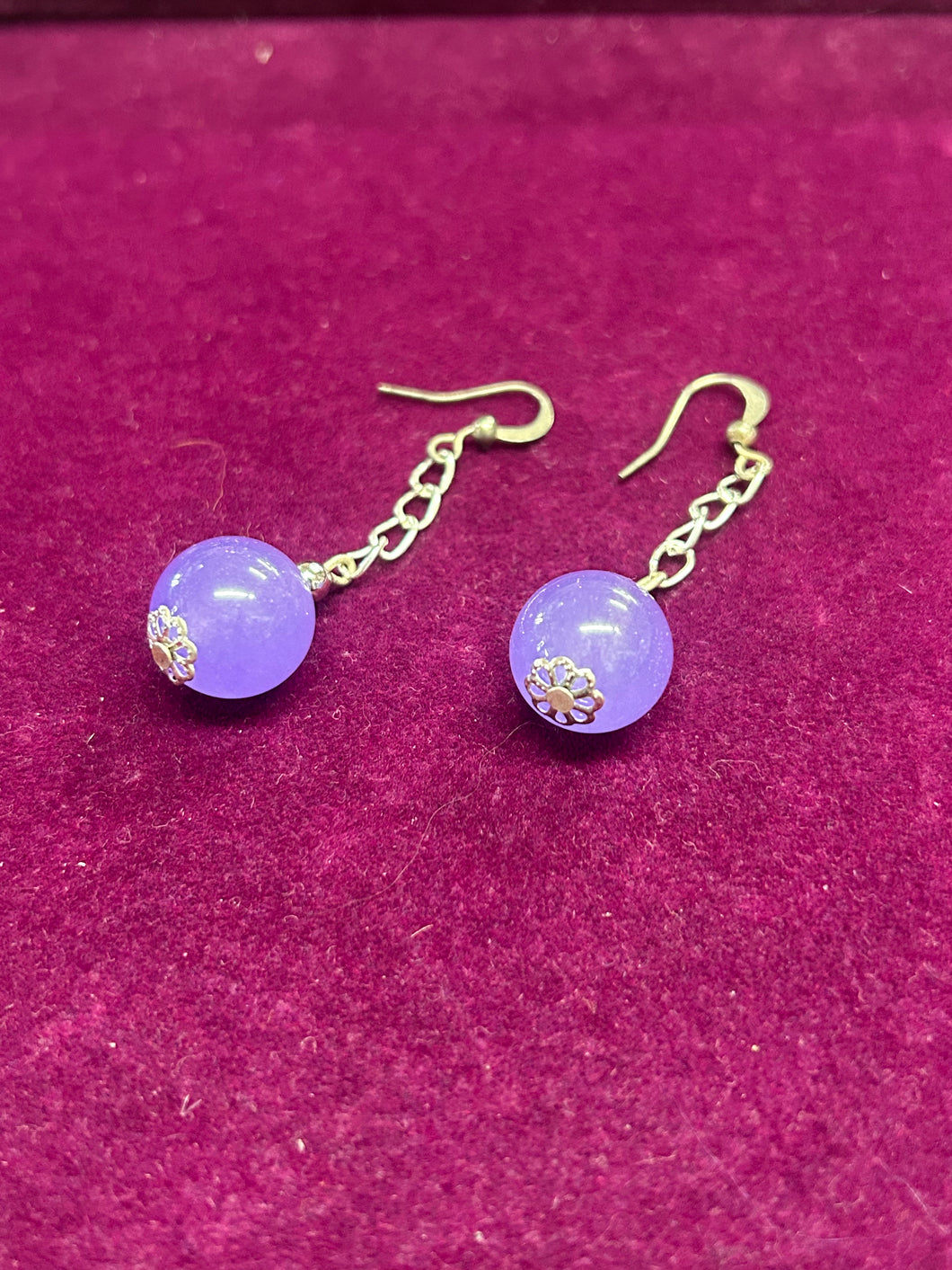 LAVENDER CHALCEDONY
EARRINGS 1.4CM DIA