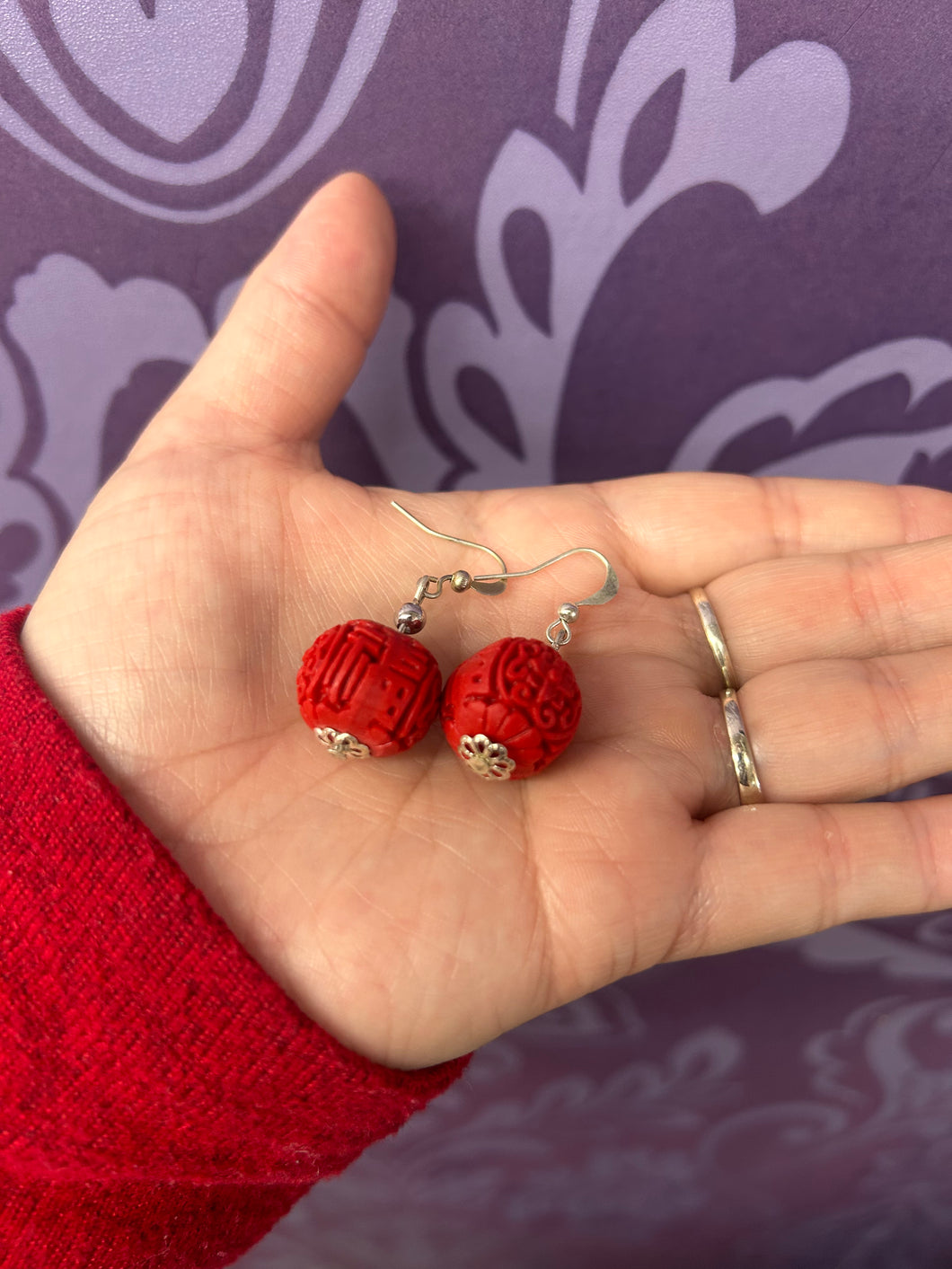 CINNABAR EARRINGS ROUND