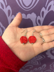 CINNABAR EARRINGS HEXAGON