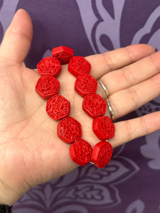 CINNABAR BRACELET HEXAGON 17-21CM