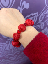 Load image into Gallery viewer, CINNABAR BRACELET ROUND 17-21CM
