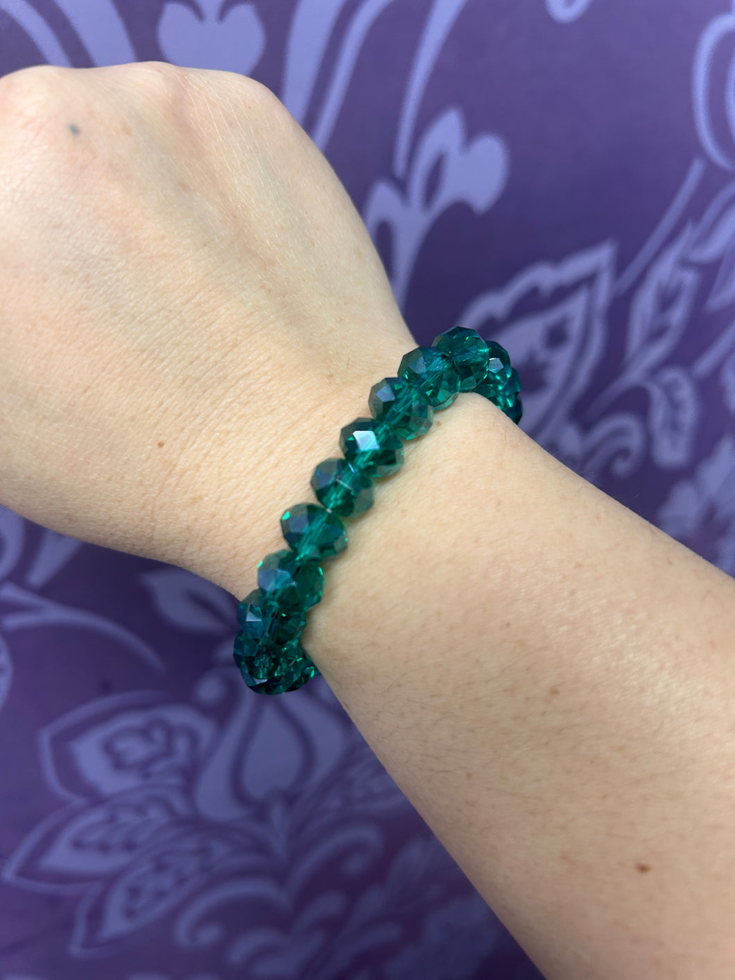 CRYSTAL BRACELET DARK GREEN