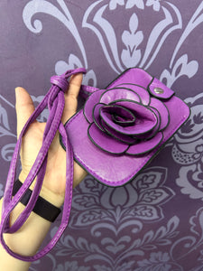 LEATHER PURSE PURPLE 14*9CM