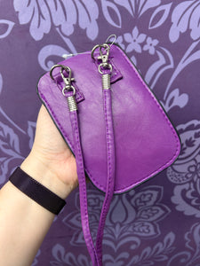 LEATHER PURSE PURPLE 14*9CM