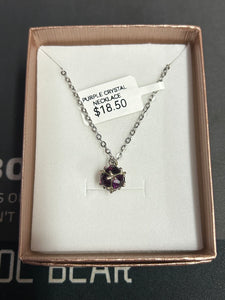 PURPLE CRYSTAL NECKLACE 50CM