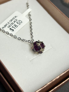 PURPLE CRYSTAL NECKLACE 50CM