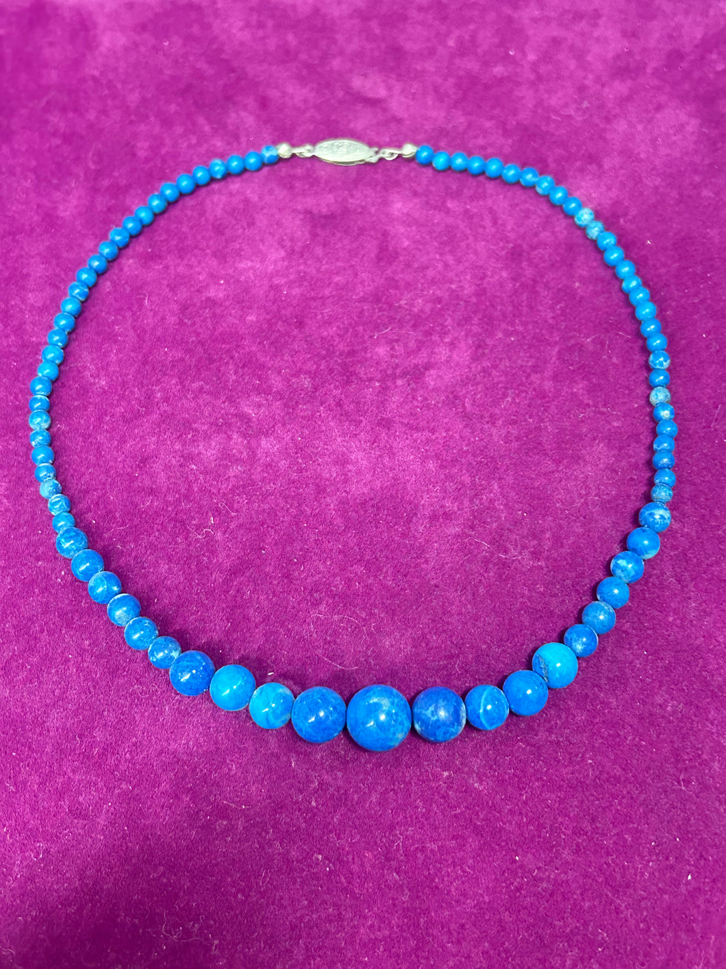 BLUE VEIN STONE NECKLACE 45CM