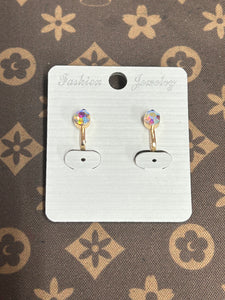 CLIP ON EARRINGS GOLD WITH GEMS